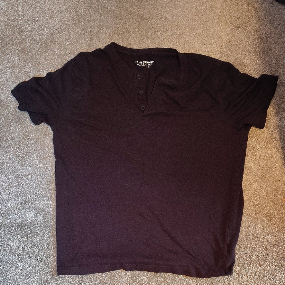 Men's Black Henley Shirt